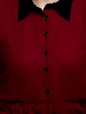 Gathered Waist shirt collar dress - 11285779 - Standard Image - 4