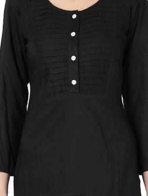 black rayon solid kurta - 11294603 - Standard Image - 4