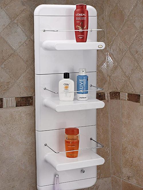White ABS plastic bathmate corner unit - 1129607 - Standard Image - 1