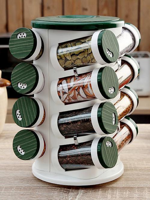 green printed spice tower set of sixteen - 1129766 - Very Small Image - 1