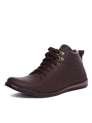 Brown leatherette low ankle boot - 11312265 - Standard Image - 4