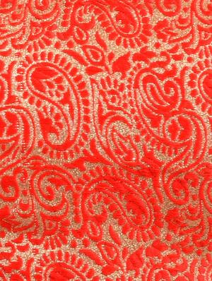 red cotton brocade blouse - 11343436 - Standard Image - 4