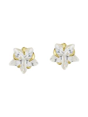 white gold plated studs earring - 11360461 - Standard Image - 4