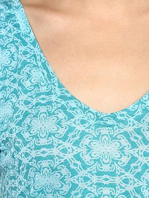 green color, cotton printed top - 11378752 - Standard Image - 4