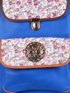 blue leather regular backpack - 11383060 - Standard Image - 4
