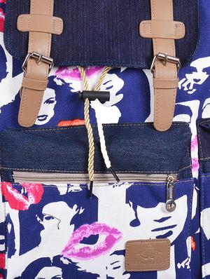 multi coloured canvas printed backpack - 11383077 - Standard Image - 4