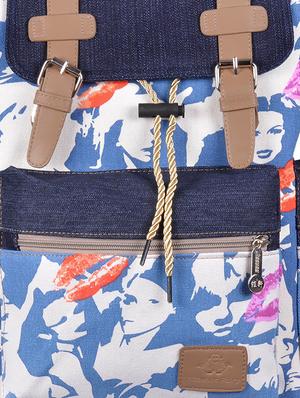 multi coloured canvas printed backpack - 11383081 - Standard Image - 4