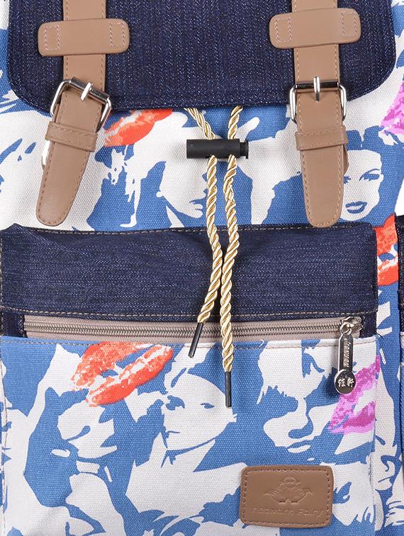 multi coloured canvas printed backpack - 11383081 - Zoom Image - 4