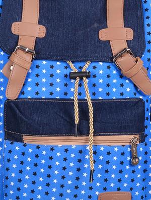 blue canvas printed backpack - 11383083 - Standard Image - 4