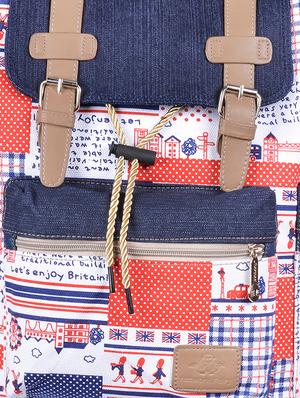 multi coloured canvas printed backpack - 11383088 - Standard Image - 4