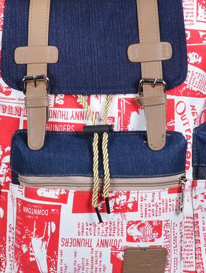 multi coloured canvas printed backpack - 11383092 - Standard Image - 4