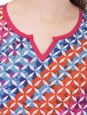 multicoloured cotton printed kurta - 11385172 - Standard Image - 4