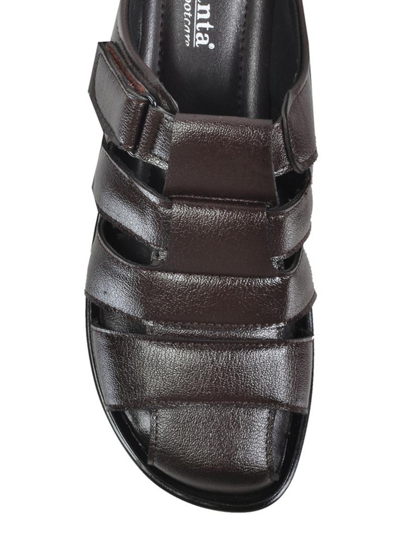 brown slip on leather floaters - 11398632 - Zoom Image - 4