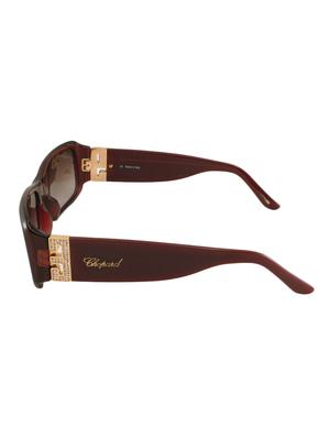 chopard women rectangle maroon full frame acetate sunglass chopard-sch040s-09nj - 11404855 - Standard Image - 4