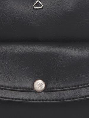 solid black leatherette handbag - 11429613 - Standard Image - 4