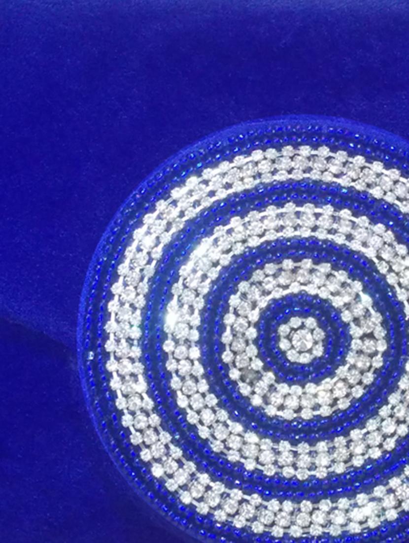 blue embellished velvet clutch - 11432329 - Zoom Image - 4