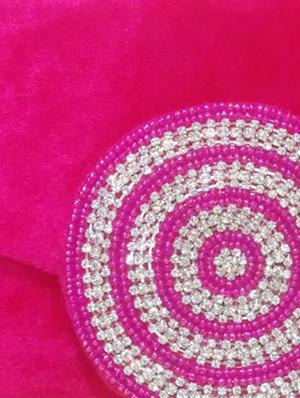 pink embellished velvet clutch - 11432330 - Standard Image - 4