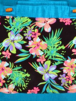blue floral printed silk shopping bag - 11432335 - Standard Image - 4
