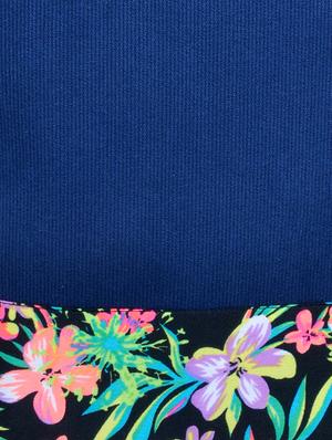 blue floral printed suede sling bag - 11432338 - Standard Image - 4