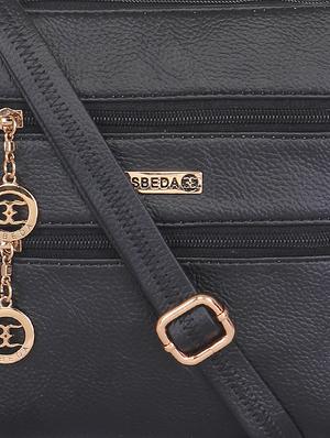 black faux leather sling bag - 11438395 - Standard Image - 4