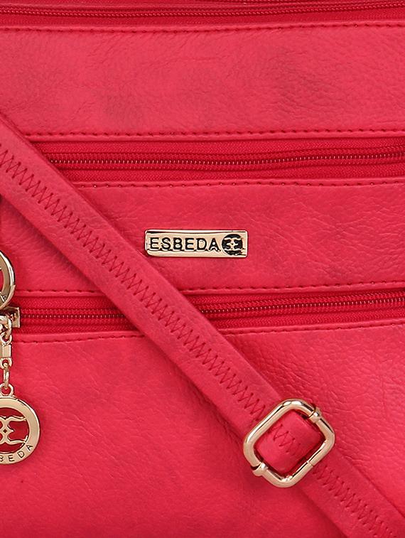 solid red faux leather sling bag - 11438396 - Zoom Image - 4