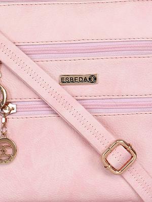 baby pink faux leather sling bag - 11438397 - Standard Image - 4