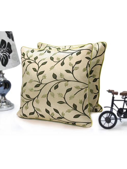beige printed dupion cushion cover (set of 5) - 11447670 - Standard Image - 1