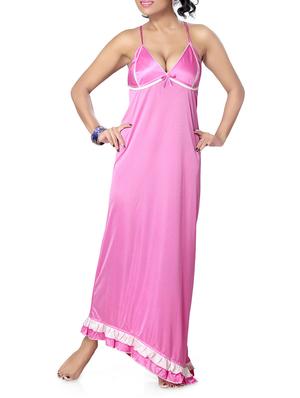 pink asymetric nighty & wrap gown - 1145286 - Standard Image - 4