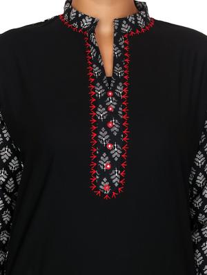 black cotton kurta - 11465016 - Standard Image - 4