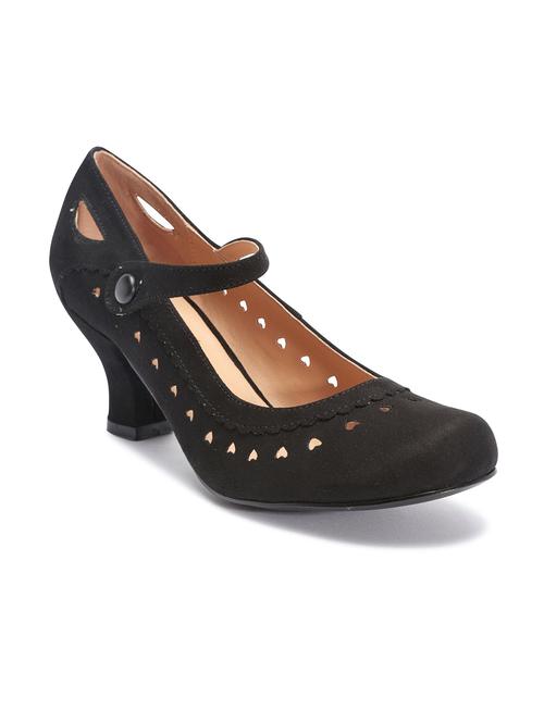 solid black faux leather cutwork sandals - 11487120 - Standard Image - 1