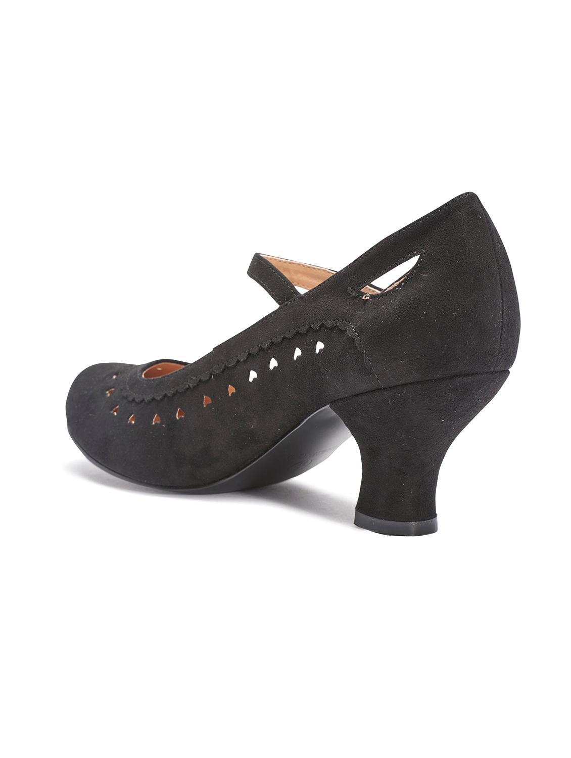 solid black faux leather cutwork sandals - 11487120 - Zoom Image - 4
