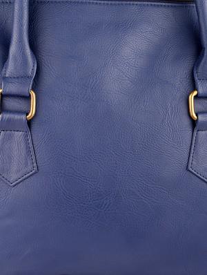 solid navy blue leatherette handbag - 11512617 - Standard Image - 4