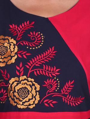 blue rayon embroidered kurta - 11524240 - Standard Image - 4