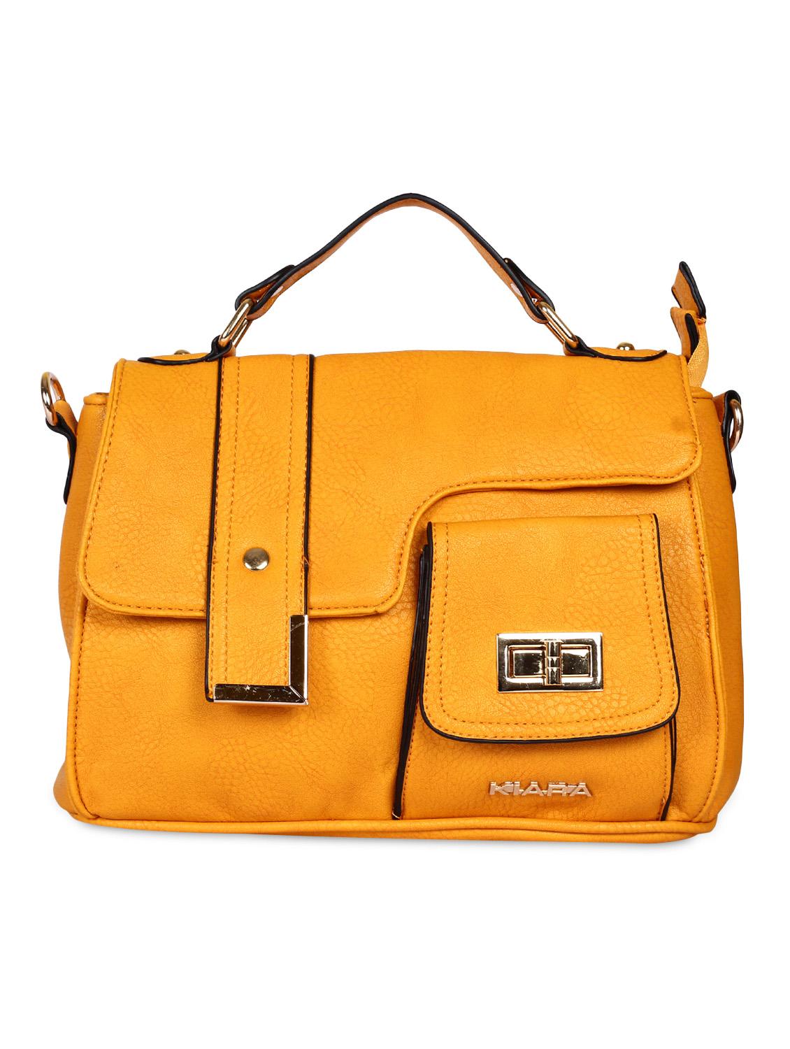 Solid Color Edge Embellished Strap Sling Bag - By
