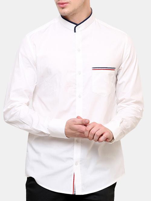 white solid casual shirt - 11536286 - Standard Image - 1