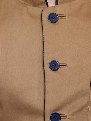 solid brown cotton nehru jacket - 11536383 - Standard Image - 4
