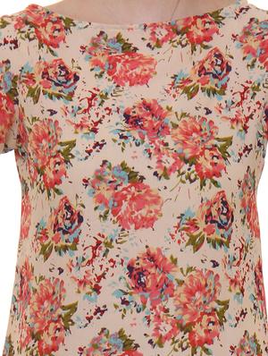 beige georgette floral tunic - 11543148 - Standard Image - 4