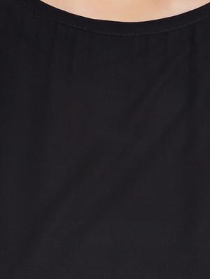 black color, georgette maxi dress - 11578700 - Standard Image - 4
