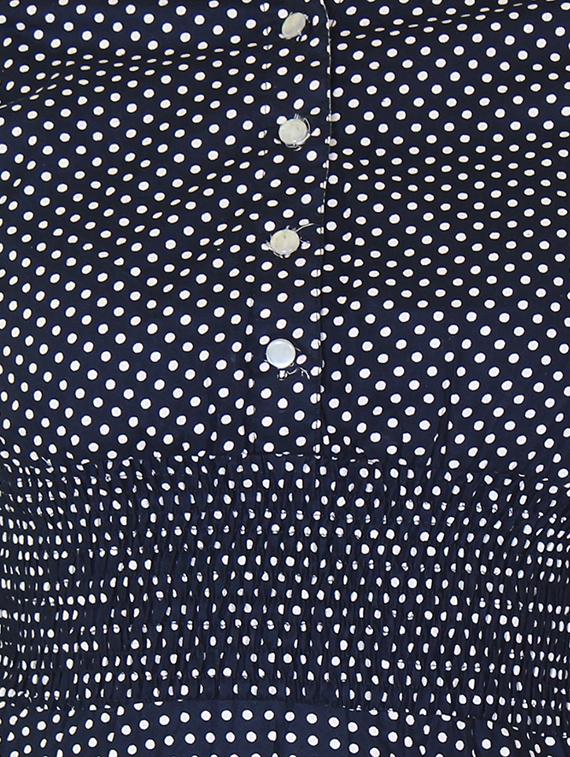 navy blue cotton polka dots printed anarkali - 11588705 - Zoom Image - 4