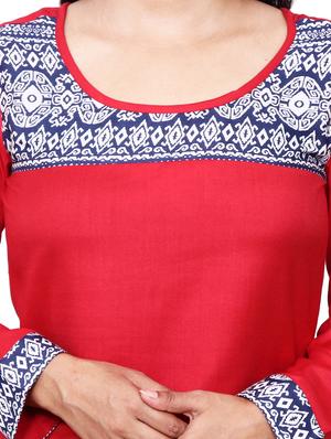 red viscose kurta - 11588729 - Standard Image - 4
