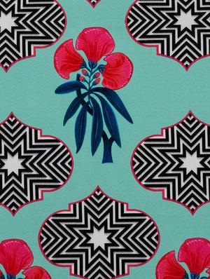 green cotton printed cushion cover - 11600589 - Standard Image - 4
