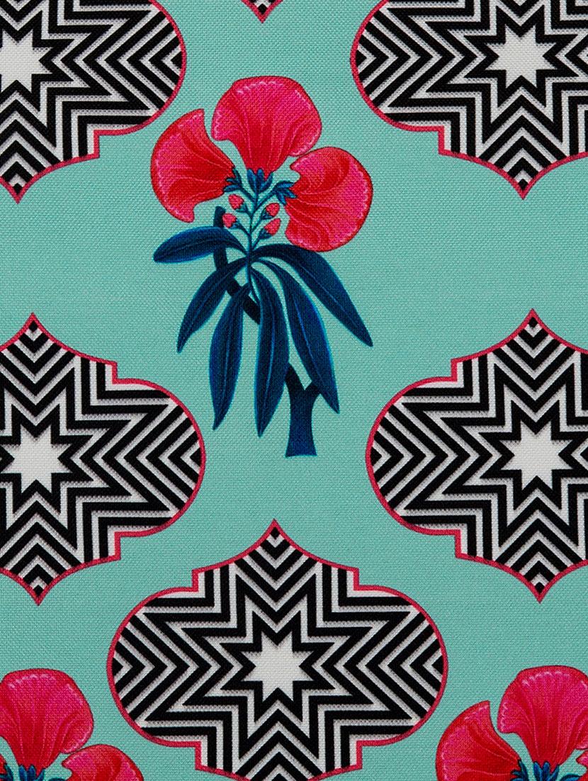 green cotton printed cushion cover - 11600589 - Zoom Image - 4