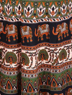 bagru printed cotton wrap around skirt - 1161042 - Standard Image - 4