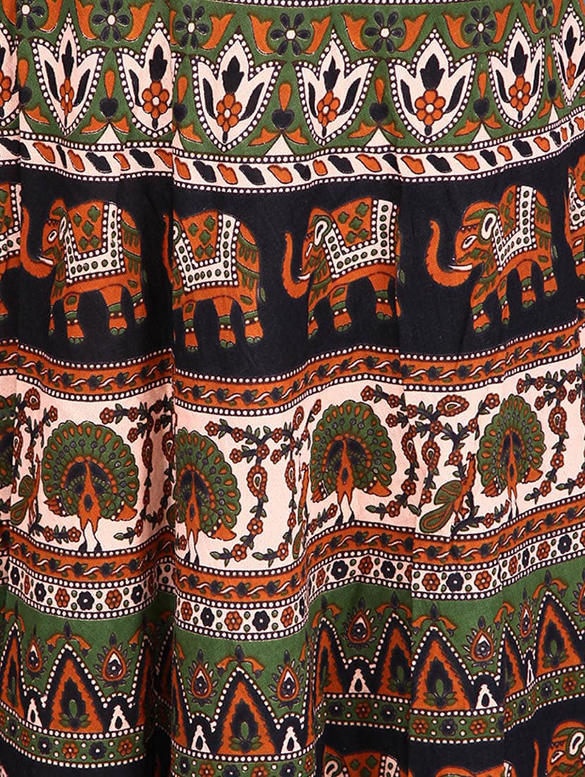 bagru printed cotton wrap around skirt - 1161042 - Zoom Image - 4