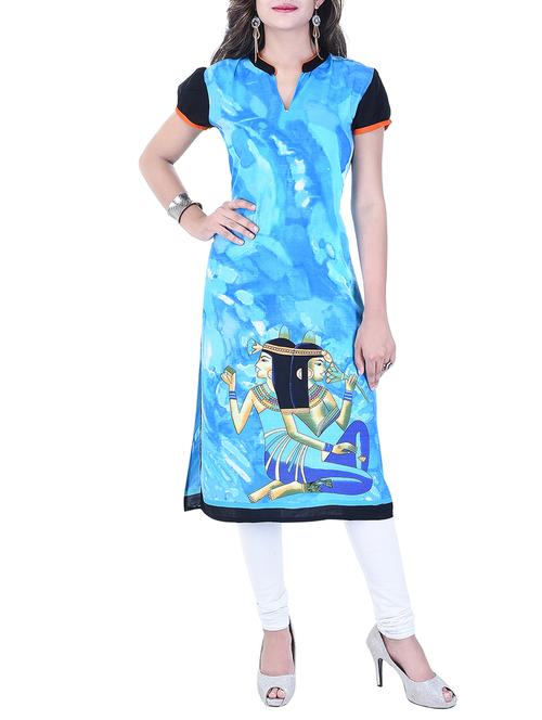 blue viscose kurti - 11615993 - Very Small Image - 1