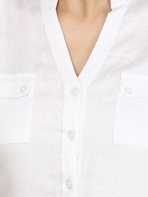white solid viscose shirt - 11639593 - Standard Image - 4