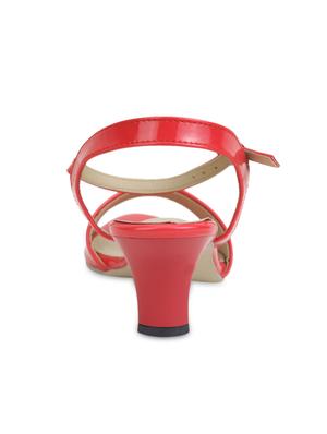 red faux leather sandals - 1166380 - Standard Image - 4