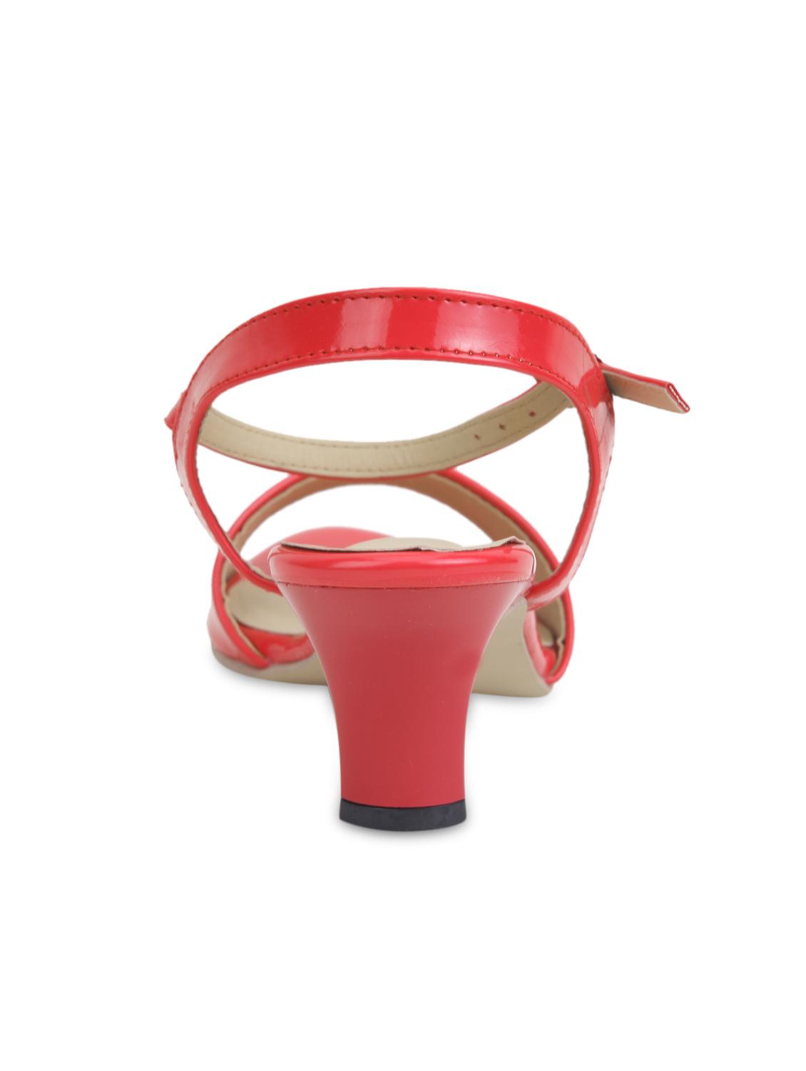 red faux leather sandals - 1166380 - Zoom Image - 4