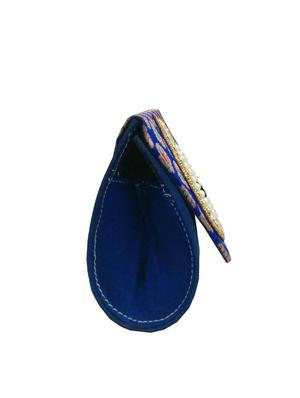 blue embellished silk ethnic clutch - 11667939 - Standard Image - 4