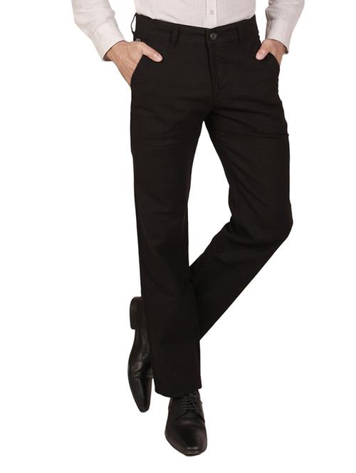 black cotton flat front formal trouser - 11668673 - Standard Image - 1
